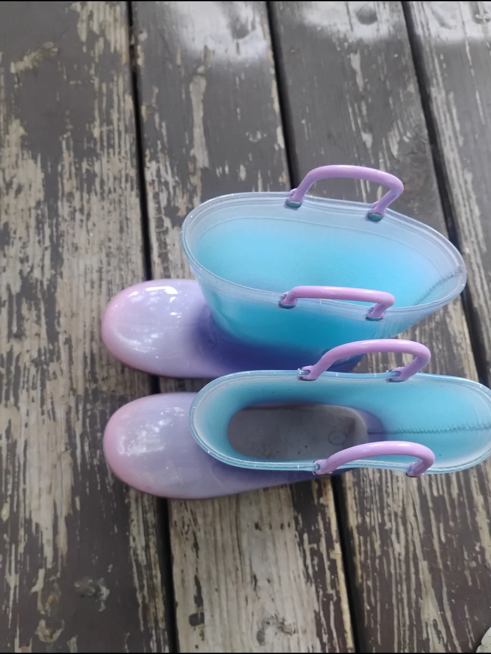 Kids Ombre Glitter Rain Boots - Pink Purple Blue